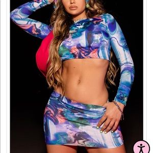 2 piece micro skirt and top from pretty little thing never worn.